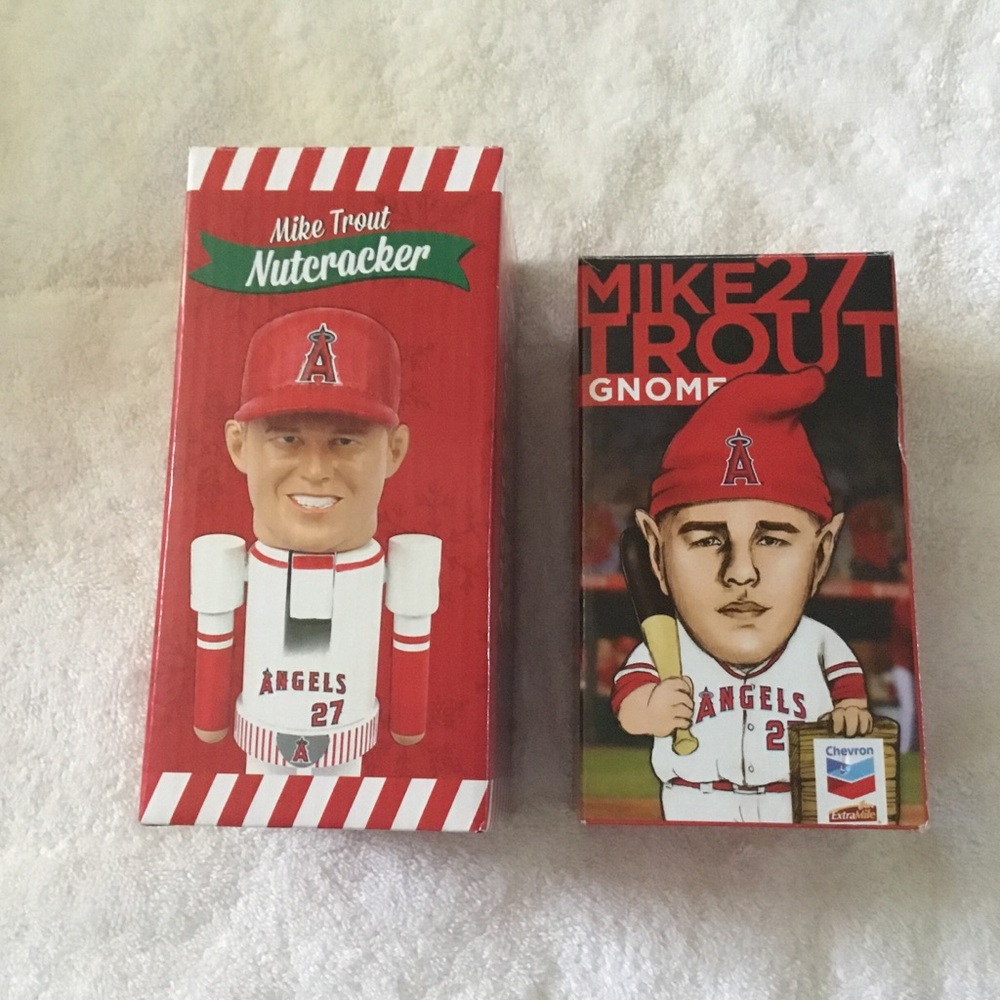 Mike Trout SGA Angels Nutcracker and Gnome Set - Red and White